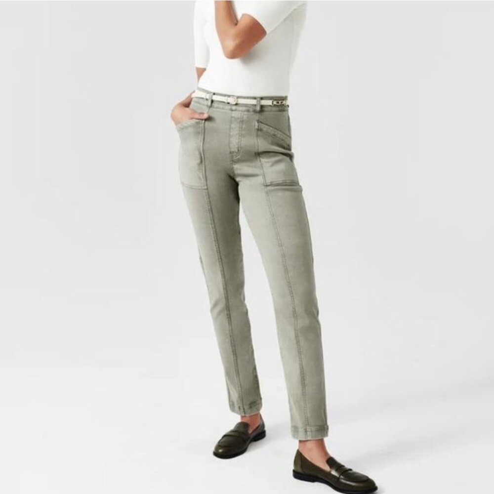 SPANX Women's EUC Stretch Twill Straight Leg Pant Olive Oil‎ #20399R | Size XS